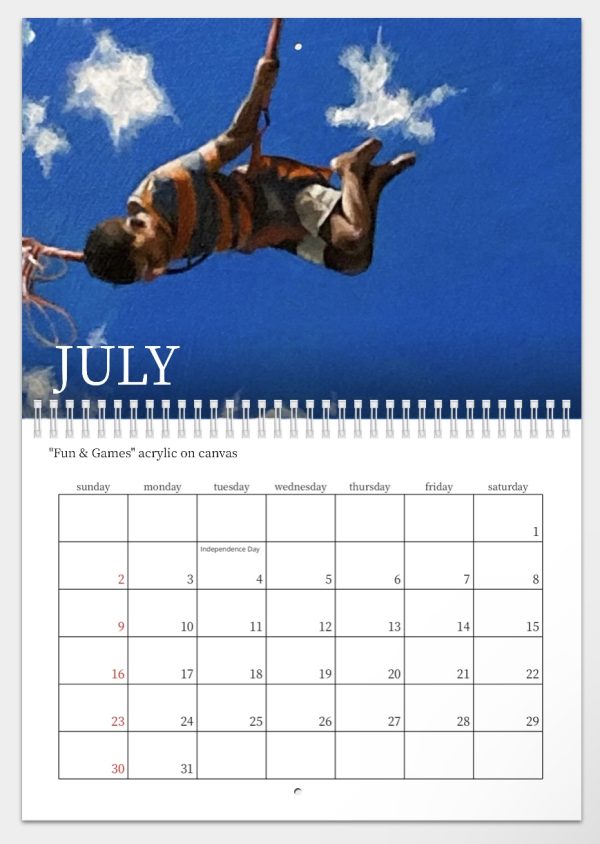 Rachel Dolezal Art Calendar 2023 July