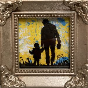 Father Silhouette With Abstract