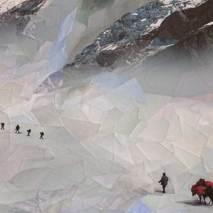 Falling Behind - ORIGINAL Cut Paper Collage