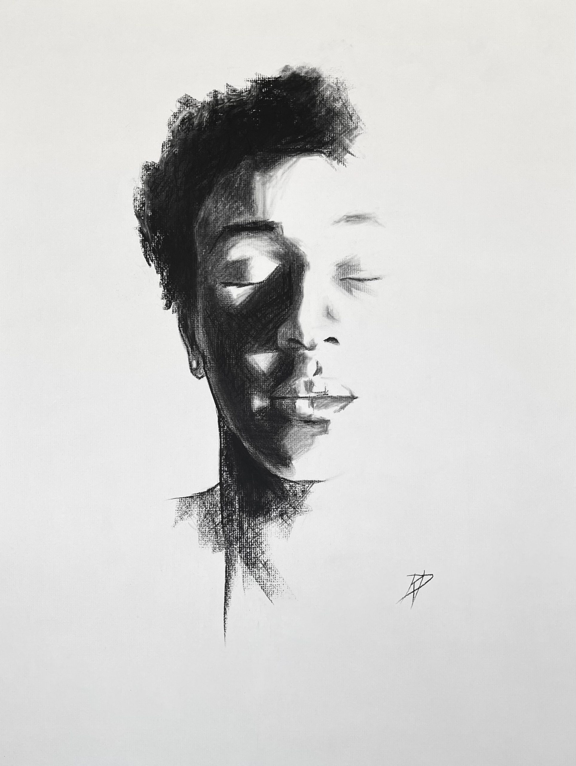 Charcoal Portrait Pencil Drawing Drawing by Efcruz Arts - Pixels