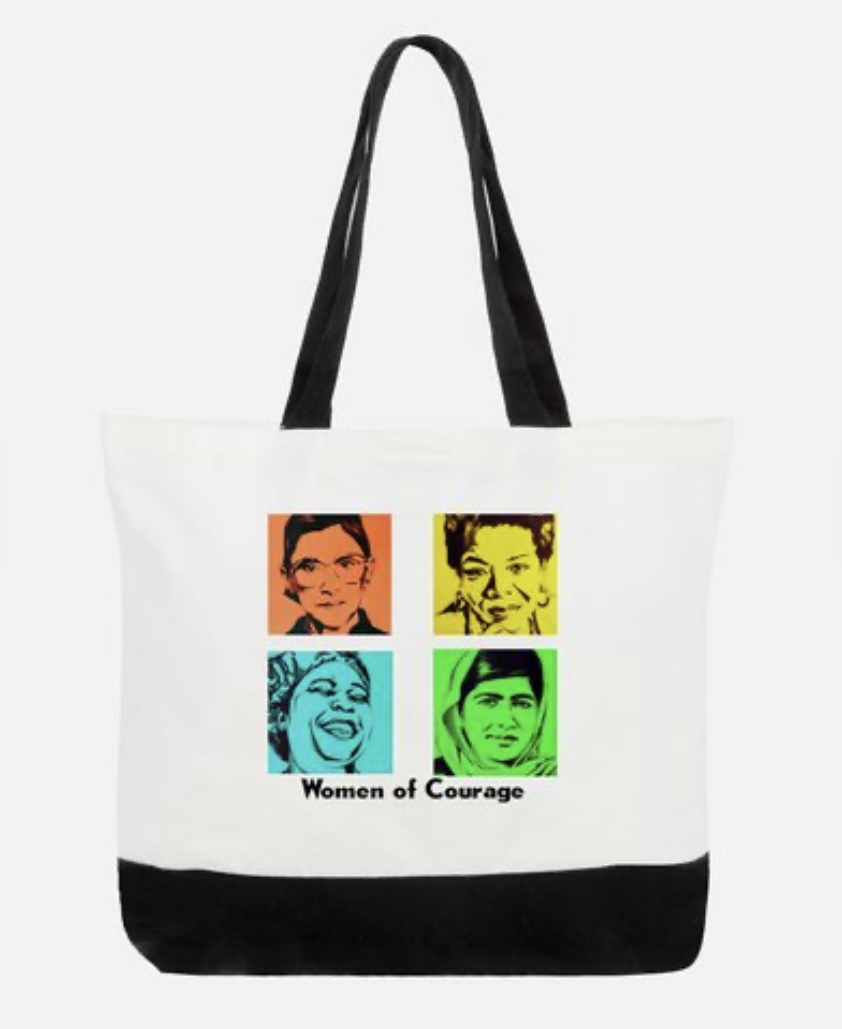 Features portraits of 4 courageous women 15x18″ | $30.99 Click to view back of bag and details